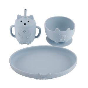 Silicone tableware cat set bowl